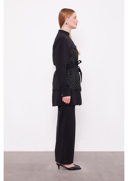 Siyah Dantel Detaylı Ikili Takım modelleri