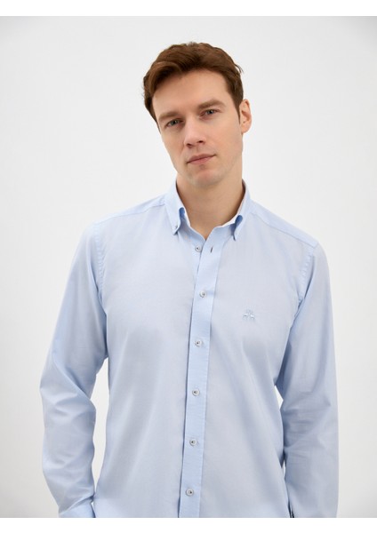 Erkek Modern Fıt Gömlek-Mavi indirimleri