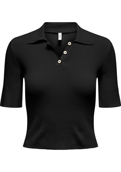 Only Onlelectra Lıfe Ss Polo Neck Knt Kadın Siyah Kazak - O15341689