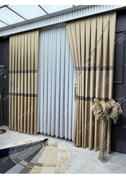 Fon Perde, Elegans Seri,göbek Orta Desen,versace ,blackout,taç,karartma,brilant(Tek Kanat)