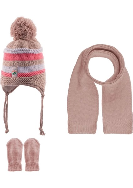 Kitti Atkı Bere Eldiven Takım 0-18 Ay 2315004 Pudra