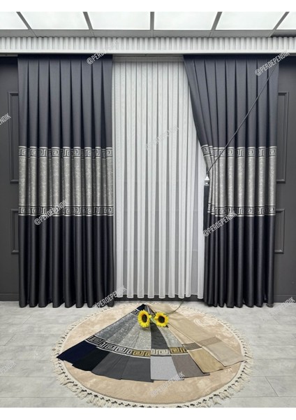 Fon Perde, Elegans Seri,göbek Orta Desen,versace ,blackout,taç,karartma,brilant(Tek Kanat) modelleri