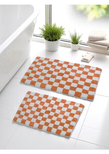 Chess 2'li Banyo Paspası Kaymaz Taban 60X100-60X50
