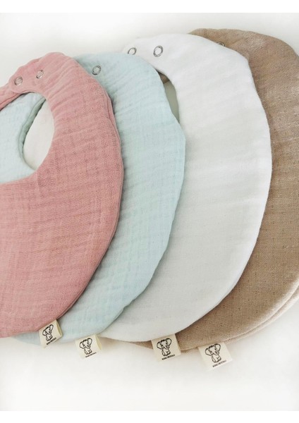 3'lü Oval %100 Pamuk Soft Renkler Organik Müslin Bebek Mama Önlüğü / Yakalık / Salya Önlüğü modelleri