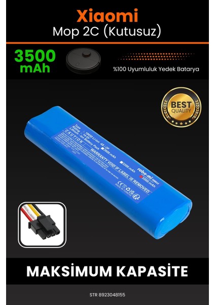 Xiaomi Xiaomi Mi Vacuum Mop 2c (Kutusuz) 3500MAH Robot Süpürge Bataryası