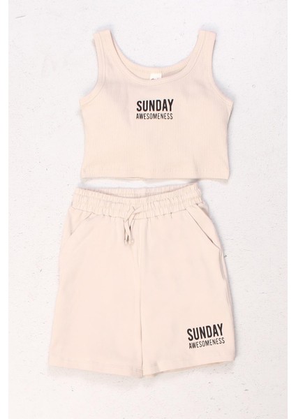 Dmb Kız Penye Crop Şort Takım