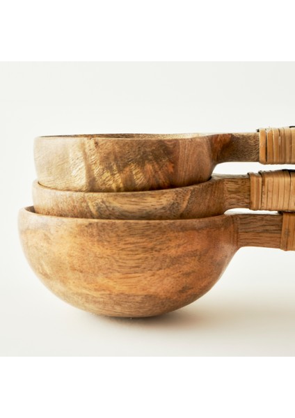 Varna 3'lü Ölçü Kaşığı Seti Naturel (21,5x8,5x5,5 Cm)