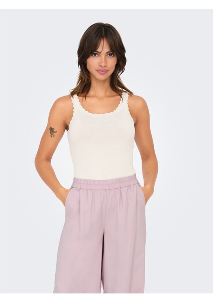 Onlgemma Sl U-Neck Knt Noos Kadın Beyaz Kazak - 15314659 fırsatları