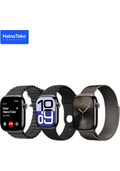 Watch 10 Series Jet Black Akıllı Saat 3 Kordonlu 46 mm Sesli Görüşme Chatgpt 128MBBELLEK indirimleri