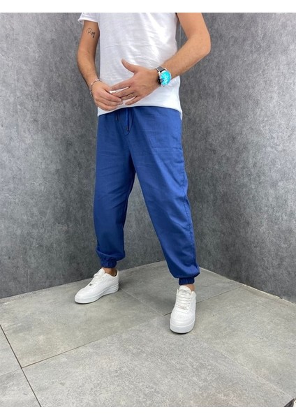 Rahat Kalıp Beli Lastikli Pamuklu Mavi Jogger fiyatları