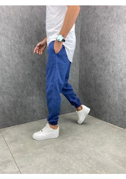Rahat Kalıp Beli Lastikli Pamuklu Mavi Jogger fırsatları