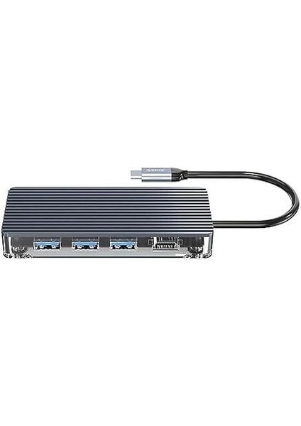 7 Portlu USB 3.0 100W HDMI Tf/sd Kart Okuyucu Çoklayıcı Hub Gri
