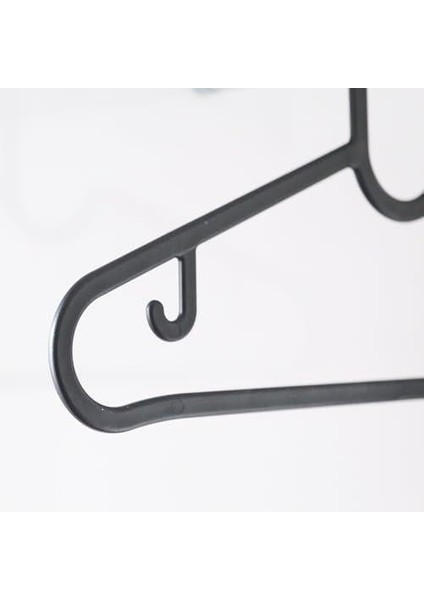 Hanger Plastik Slim Askı, Elbise Askısı, Siyah Askı (Standart, Adet, 30)