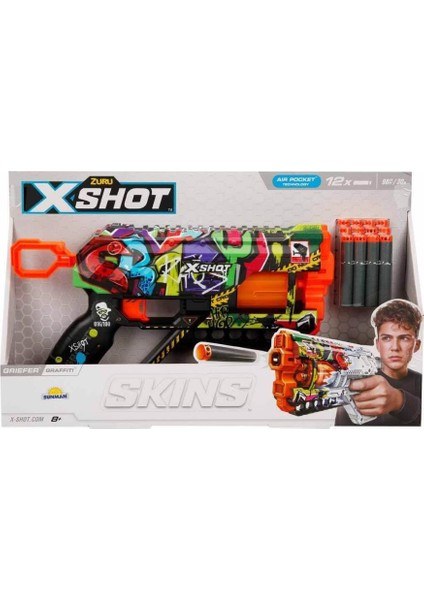 36561 X-Shot Skins Griefer 12 Mermili Sünger Dart Atan Silah 32 Cm.glpzr