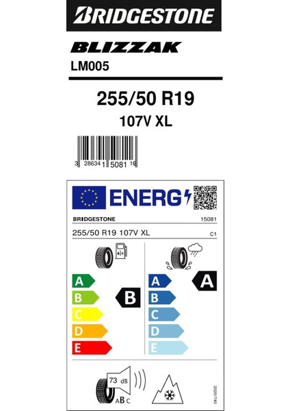 255/50 R19 107V Xl Blizzak LM005 4x4 Oto Kış Lastiği (Üretim Yılı:2024)
