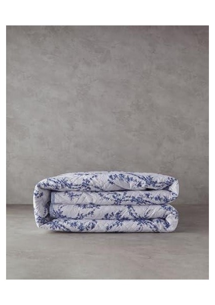 Home Scroll Flowers Tek Kişilik Çok Amaçlı Örtü Mavi