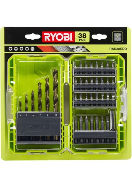 Ryobi 38 Parça Vidalama Delme Uç Seti RAK38SDD