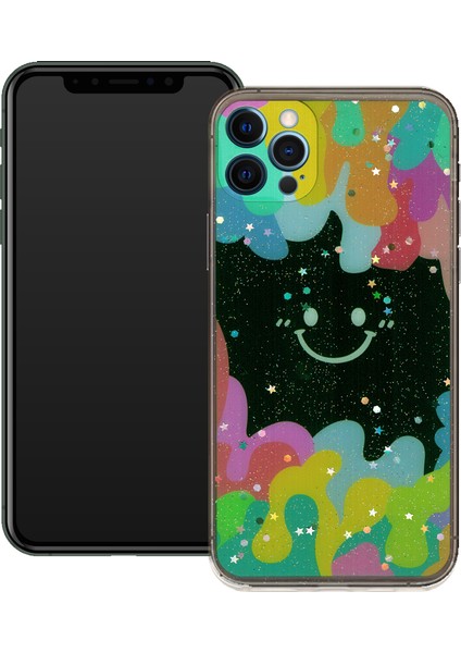 Apple iPhone 12 Pro Max Uyumlu Gülen Yüz Sert Slikon Kılıf