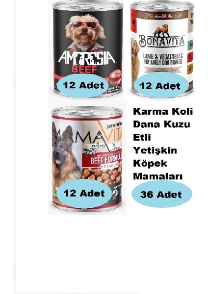 Karma Koli Dana-Kuzu Etli Yetişkin Köpek Maması 36 Adet