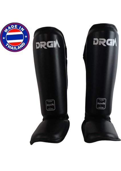 DRGN-T52 Hakiki Deri Kaval Koruyucu Siyah Muay Thai Kaval Koruyucu