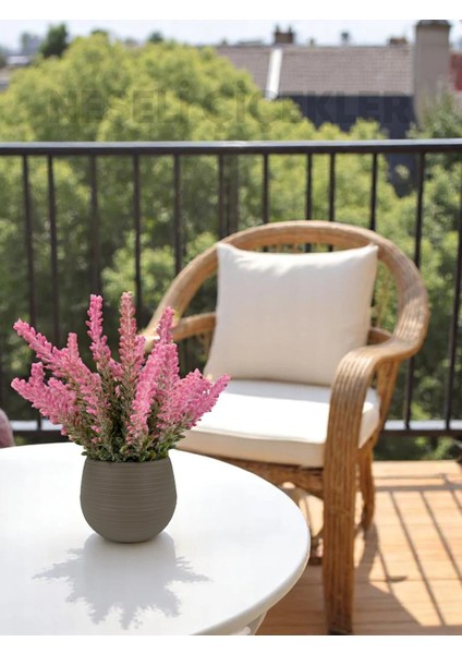 Küçük Yapay Çiçek Lavanta Pembe 15X18CM Dekoratif Masa Süsü Plastik Mini Saksıda Ev Süsleri fiyatları