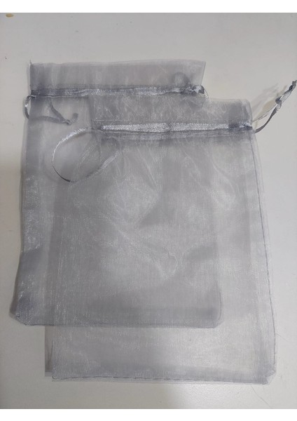 Gri Boy 18X12CM Tül Kese Şeffaf Hıdırellez Takı Altın Için Düğün Davet 1 Adet