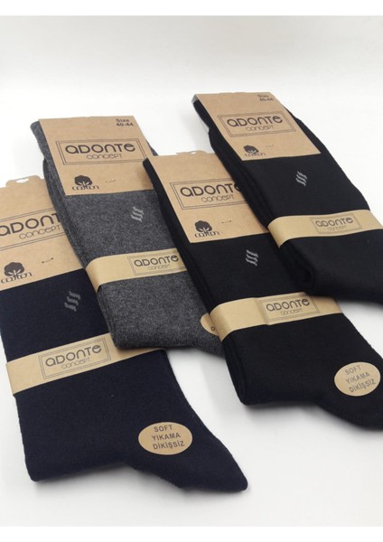 Adonte Erkek Cotton Çorap 4'lü Paket