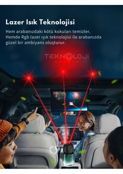 Af-01 Araba & Ev Kokusu Otomatik Şarjlı 160ML Lazer Işık Yıldız Tavan Yeni Nesil Smart Koku Difüzör