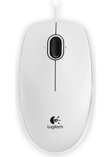 B100 Optik USB Kablolu Mouse, Sağ ve Sol Elle Kullanıma Uygun, Windows, Linux ve Mac ile Uyumlu, Beyaz