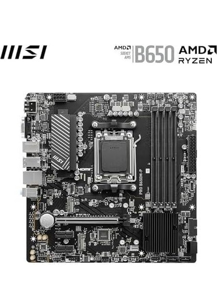 MB Pro B650M-P Am5 Ddr5 6000MHZ(OC) HDMI Dp VGA 2x M.2 Usb3.2 2.5g Lan Matx Anakart