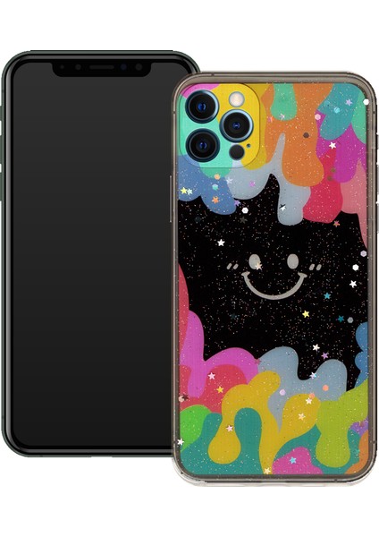 Apple iPhone 12 Pro Max Uyumlu Gülen Yüz Sert Slikon Kılıf