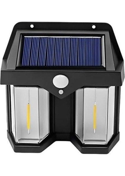 618-2 Rustik Ampul Ikili Solar Duvar Aplik Güneş Enerjili Hareket Sensörlü