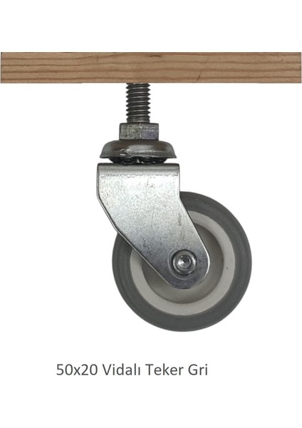 50 x 20 Vidalı Teker Gri