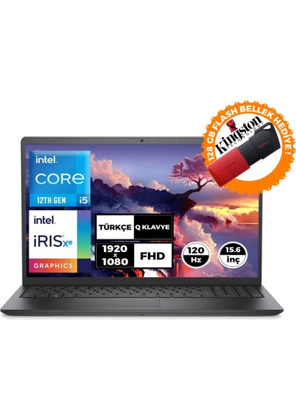 Vostro 3520 I5-1235U 32GB 1tb SSD Fdos 15.6"fhd Laptop + 128 GB Flash Bellek N1611PVNB3520U 038
