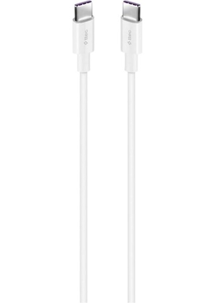 Type-C To Type-C 150CM 100W Pd/qc Hızlı Şarj/data Kablosu 2DK49B Beyaz