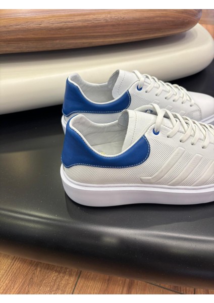 1011 Beyaz Laci Detay Hakiki Deri Erkek Sneakers - Erkek Spor Ayakkabı fiyatları
