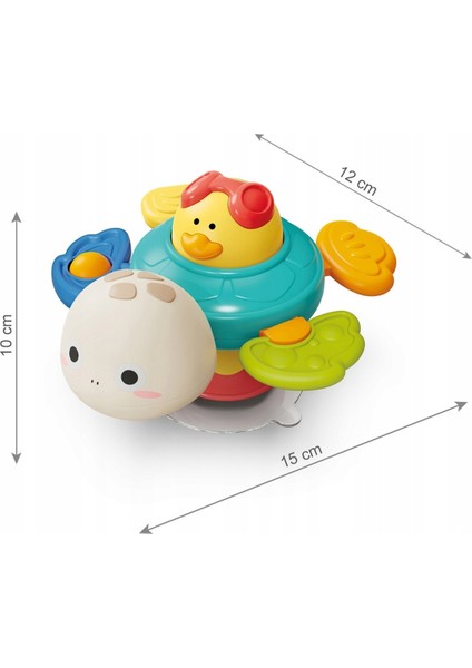 Vantuzlu Duyusal Oyuncak Çıngıraklı Diş Kaşıyıcı Mama Sandalyesi ve Banyo Oyuncağı Kaplumbağa indirimleri