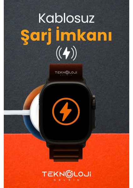Watch 8 Ultra Akıllı Saat 45MM 1.99INC 3 Tuş Aktif Saatten Konuşma Türkçe Dil modelleri
