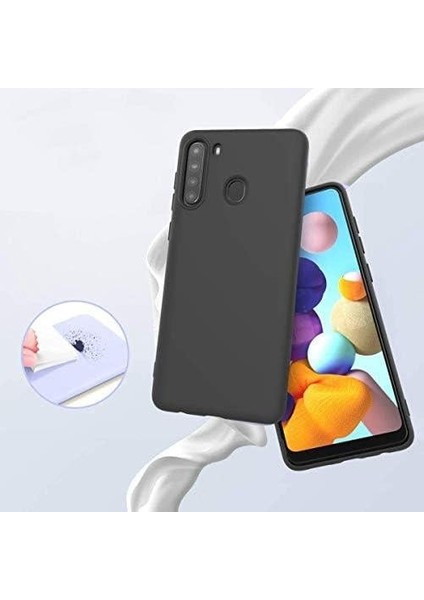 Galaxy A21 Kılıf Ultra Ince Renkli Silikon Kapak Gold