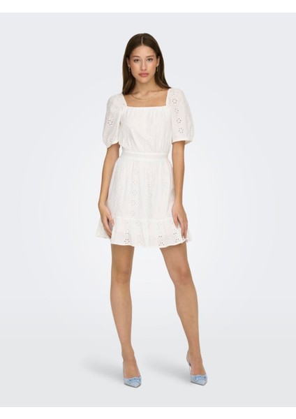 Onlsheıla Ss Short Emb Dress Wvn Kadın Beyaz Elbise - 15296335 modelleri