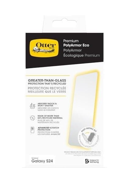 Samsung Galaxy S24 Polyarmor Premium - Temiz,%60 Geri Dönüştürülmüş Malzeme, Canlı Netlik, Gerçek Dokunuş Tepkisi, Kolay Kurulum