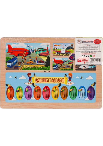 ONY-233-234-235-236 Ahşap Eğitici Puzzle Havaalanı -Onyıl Oyuncak.glpzr