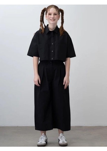 Kız Çocuk Crop Gömlek Poplin Pantolon Takım fırsatları