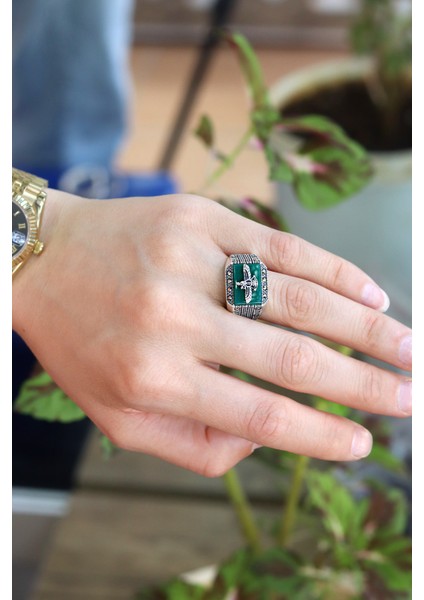 Zümrüt Taşlı Ahura Mazda Model 925 Ayar Gümüş Markazit Unisex Yüzük 201024245 fiyatları