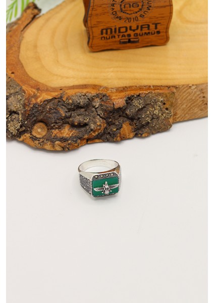 Zümrüt Taşlı Ahura Mazda Model 925 Ayar Gümüş Markazit Unisex Yüzük 201024245 modelleri