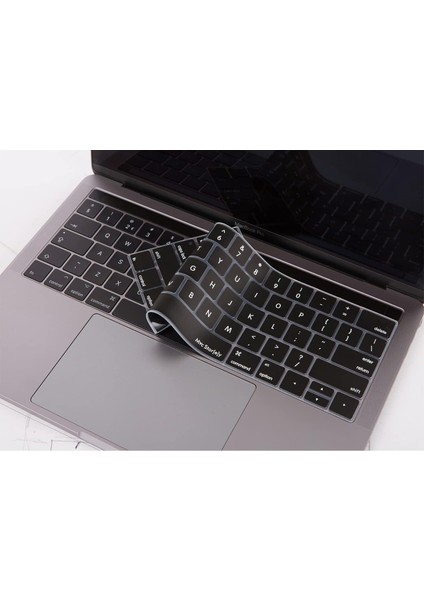 Macbook Pro Klavye Koruyucu (Us-Abd Ingilizce) Touchbarlı A1706 A1989 A2159 A1707 A1990 ile Uyumlu Siyah