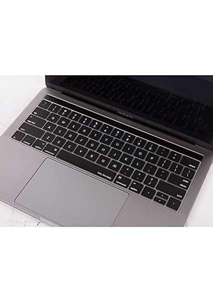 Macbook Pro Klavye Koruyucu (Us-Abd Ingilizce) Touchbarlı A1706 A1989 A2159 A1707 A1990 ile Uyumlu Siyah