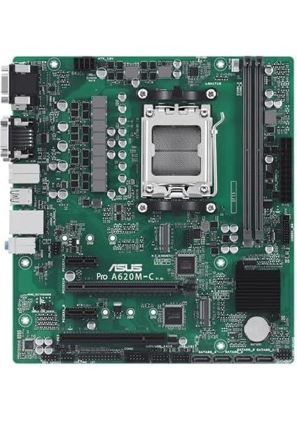 Pro A620M-C-CSM Anakart, Amd A620 Am5 Ddr5 6400 Dp HDMI DVI VGA Çift M2 USB 3.2 Aura Rgb Com Pcı Matx, Asus 5x Protectıon Iıı