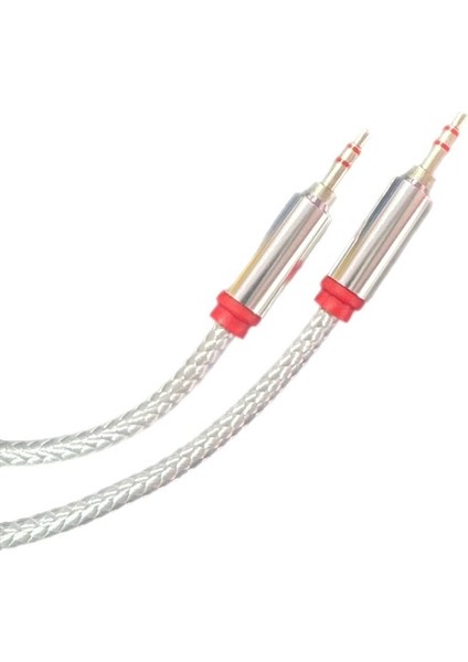 Hasır Örgülü 2 Metre Aux Kablosu Ses Kablosu 3.5 mm Beyaz fiyatları
