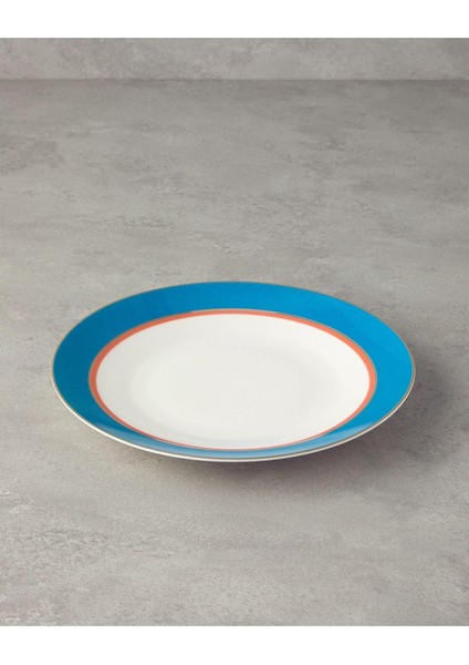 Home Carny Bone Porselen Servis Tabağı 25 cm Mavi